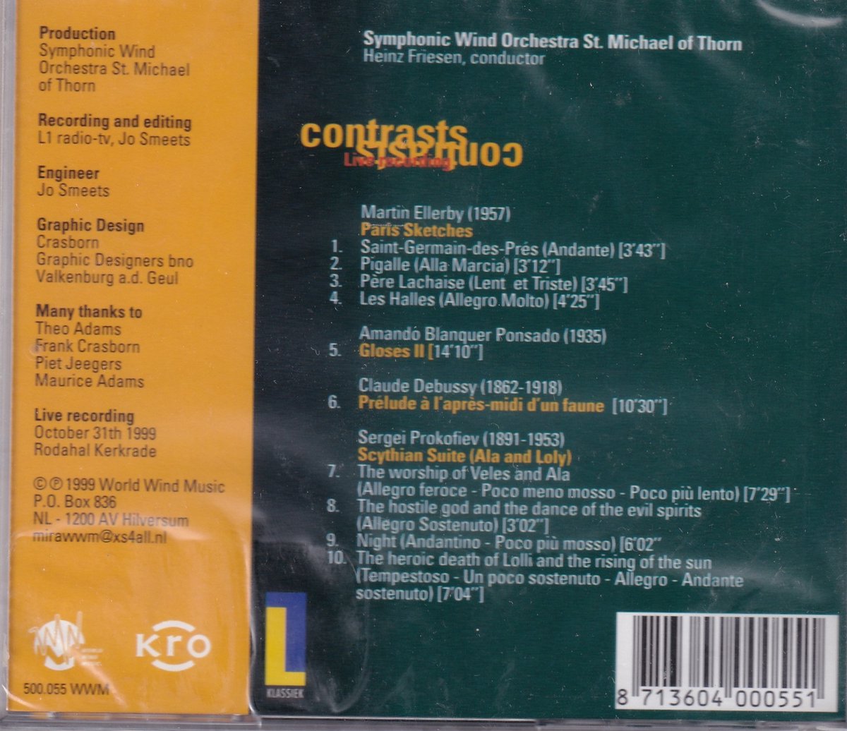 その他 (CD)Constracts: Heinz Friesen / Symphonic Wind Orchestra St.michael Thorn Contrasts - Symphonic Wind Orchestra St. Michael of Thorn o.l.v.