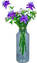 Floran Bloemenvaas Milan - transparant blauw glas - D15 x H35 cm - melkbus vaas met smalle hals