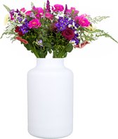 Floran Bloemenvaas - Apotheker model - mat wit glas - H25 x D15 cm