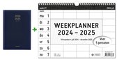 Brepols agenda 2024-2025 - 16 MAANDEN - Bretime LIMA - Dagoverzicht - Blauw + MGPcards - Weekplanner 2024-2025 - 18 Maanden