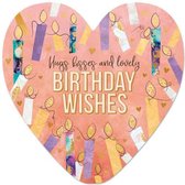 Carte de voeux - Souhaits d'anniversaire - félicitations - anniversaire - carte avec support - Coeur d'or - Artige - XL