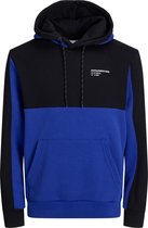 JACK & JONES Force blocking sweat hood regular fit - heren hoodie katoenmengsel met capuchon - kobaltblauw - Maat: L