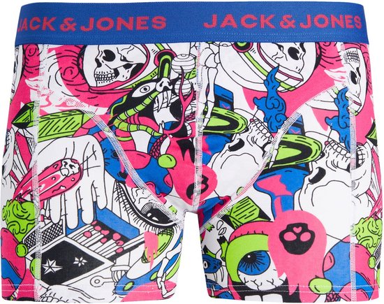 JACK & JONES Jacspace skull trunk (1-pack) - heren boxer normale lengte - blauw - Maat: XXL