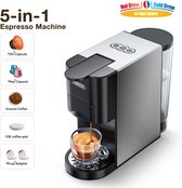 HiBREW H3A 5-in-1 koffiezetapparaat, druk van 19 bar, koud/warm-modus, watertank van 1000 ml, anti-droogbescherming - zilver