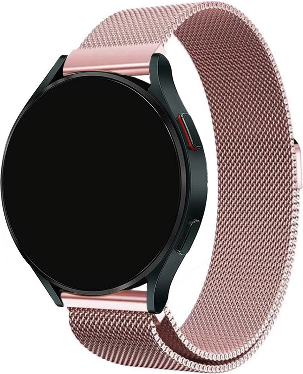 Stravo Smartwatch Milanees bandje 22mm - Roze - Luxe Milanees horlogebandje geschikt voor Samsung Galaxy Watch 1 46mm / Galaxy Watch 3 45mm / Gear S3 Classic & Frontier - Amazfit GTR 47mm / GTR 2 / GTR 3 - OnePlus Watch / Garmin / Huawei
