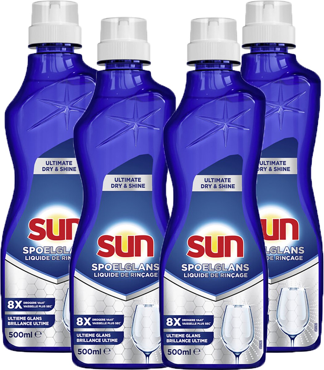 Goedkoopste Sun - Glansspoelmiddel voor Vaatwasser - Optimum - Dry & Shine Booster - 4 x 450 ml - Voordeelverpakking