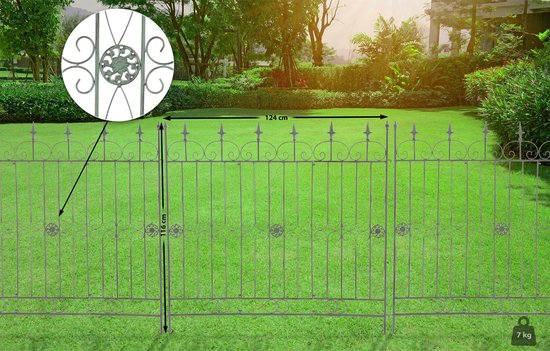Clp Metal clôture de jardin MANGOLD, clôture classique, panneau de clôture, clôture de jardin, clôture, reliable, clôture - vert antique