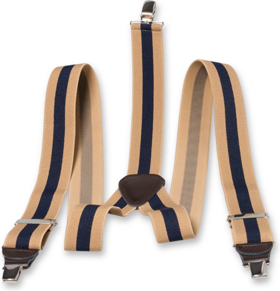 E.L. Cravatte Bretels - Gestreept - Beige / Navy