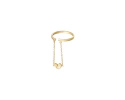 Ring hart met ketting - goud