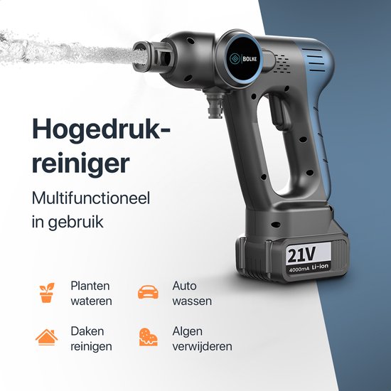 hogedrukreiniger - hogedrukreiniger accu - mobiele hogedrukreiniger - terrasreiniger - inclusief accesoires - 2000ah batterty - 35-40 bar van Merkloos	 — afbeelding 2