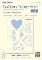 LeCrea - Stencil Hart variaties 70x62mm 95.8481 150x210mm (01-23)