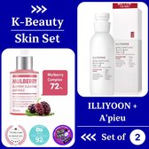K-Beauty Promo: ILLIYOON Probiotics Redness Relief Essence Drops 200ml + A'PIEU Mulberry Blemish Clearing Ampoule 30ml