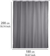 Anti-schimmel douchegordijn 180x200cm polyester uni grijs