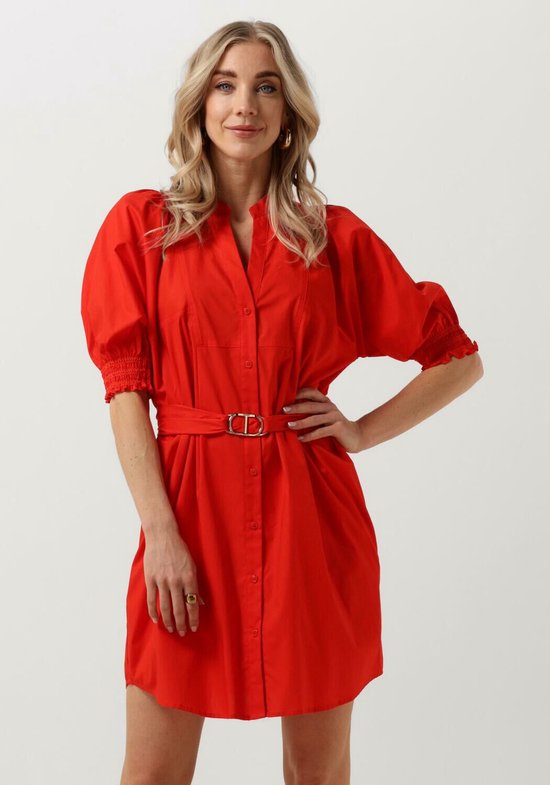 Twinset Milano Woven Dress Jurken Dames - Rok - Jurk - Rood - Maat 36