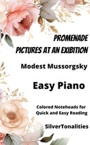 Promenade Pictures at an Exhibition Easy Piano Sheet Music with Colored Notation