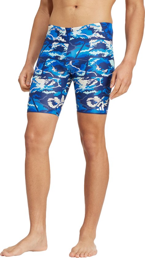 adidas Performance Waves Allover Print Lange Zwembroek - Heren - Blauw- S |  bol