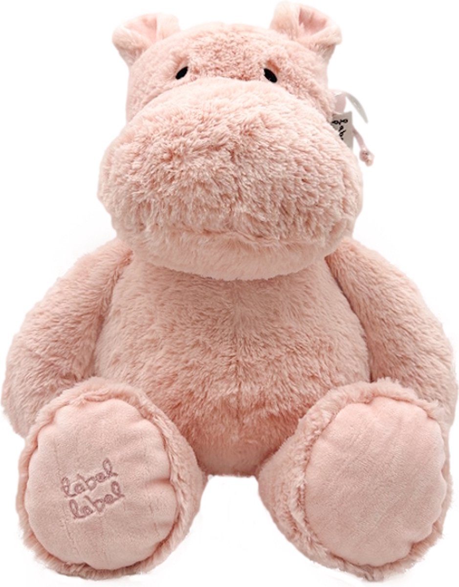 Label Label Hippo Harvey Roze 34 cm Knuffel