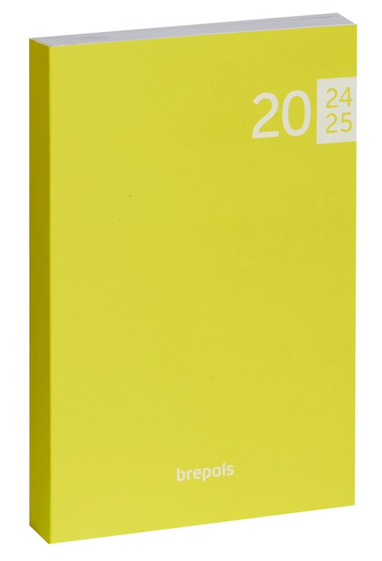 Foto: Brepols agenda 2024 2025 veneto flexi dagoverzicht geel groen soepel 11 5 x 16 9 cm