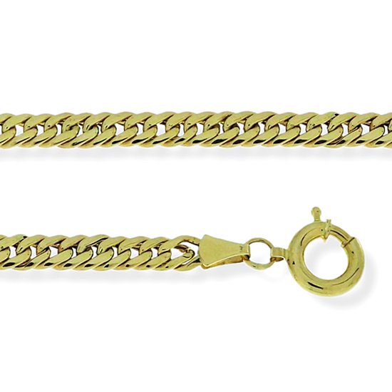 Collier Gourmette Plaqué Or 18K - Longueur 45 Cm, Épaisseur 1,4 Mm, Pour Femmes Et Hommes