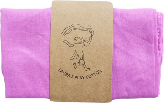 Laura’s Play Cotton - Speeldoek - Donker Roze - 50 x 50 cm - Jongleersjaaltje - Jongleerdoekje - Speelzijde - Organisch Katoen