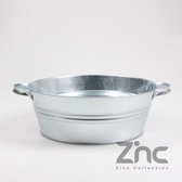 Zinc Collection - Ronde zinken teil 13 liter by Esschert Design - Tuindecoratie - Bloemenemmer/bloembak/plantenbak - Decoratie