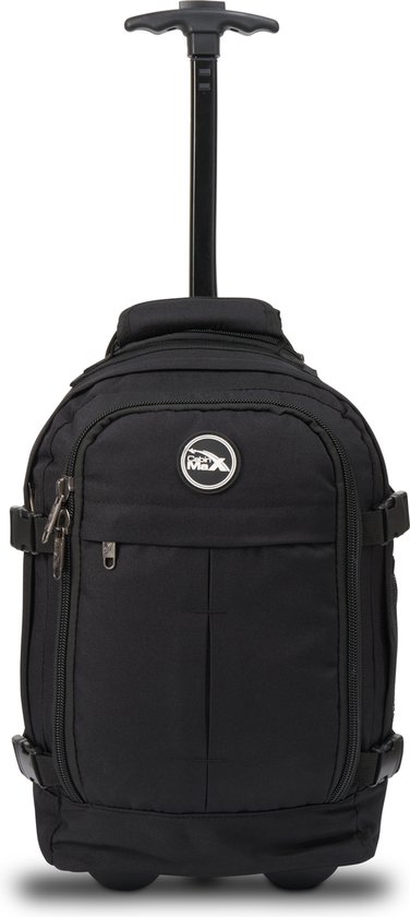 CabinMax Metz Hybrid Travel Bag - Bagage à main 20L - Backpack Trolley - Sac à dos - 40x25x20 cm - Sac à dos compact - Léger - Zwart