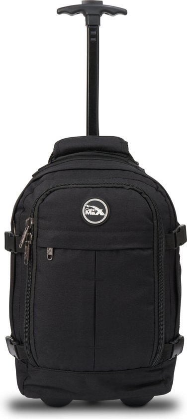 CabinMax Metz Hybrid Reistas – Handbagage Ryanair 20L – Rugzaktrolley – Rugzak - 40x25x20 cm – Compact Backpack – Lichtgewicht – Zwart