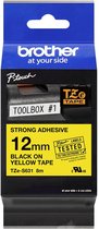 Adhesive Tape Brother TZES631 12 mm x 8 m Black Yellow Laminate