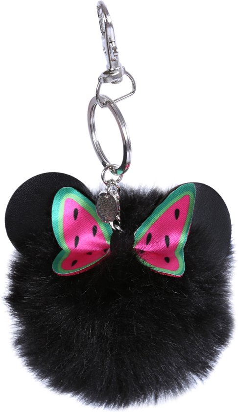 Minnie Mouse DISNEY - Zwarte, pluizige sleutelhanger