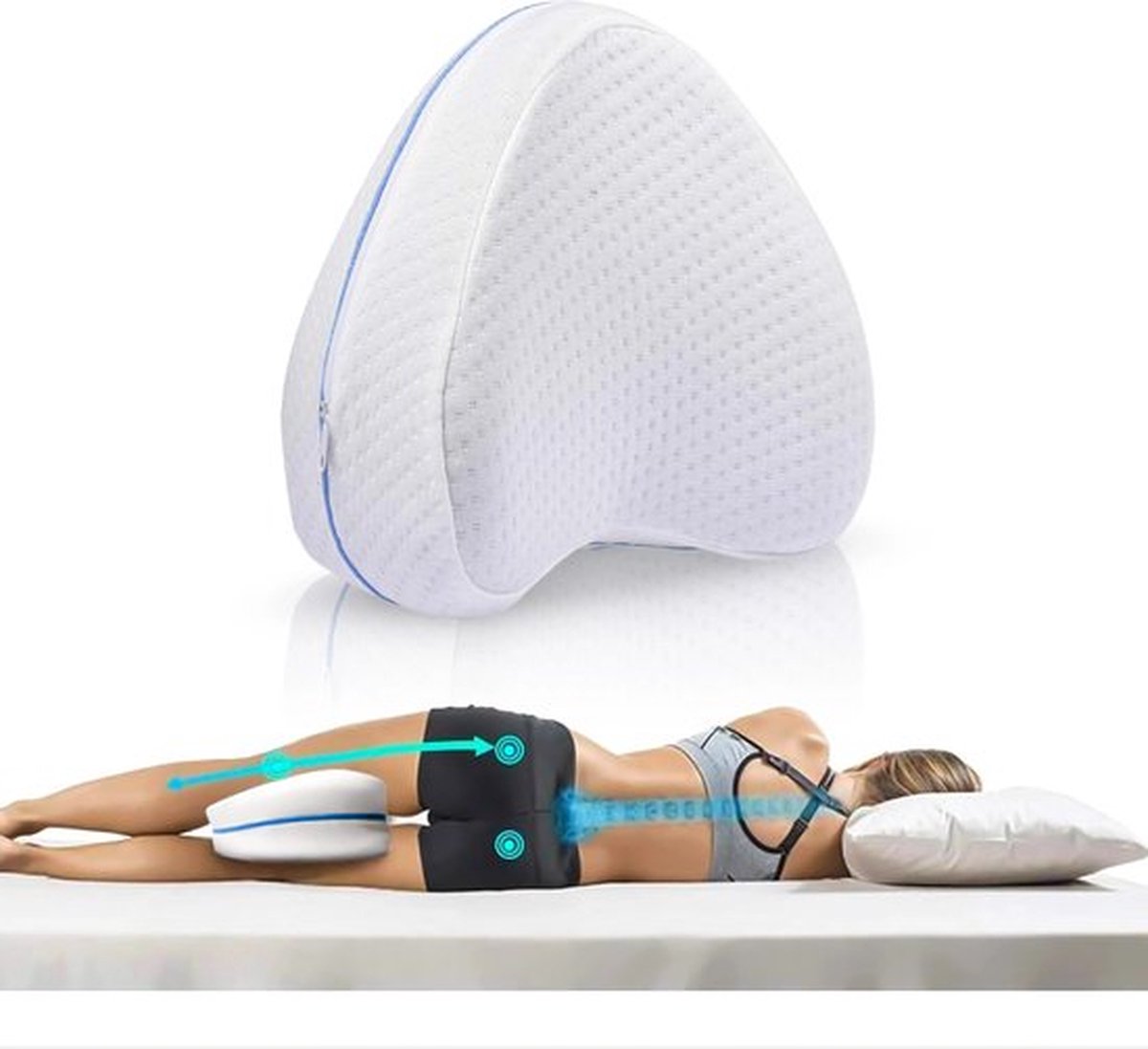 Goedkoopste Orthopedisch Kniekussen voor Zijslapers - Kniekussen - Zijslaapkussen - Kniekussen voor in Bed - Beenkussen - Schootkussen - Zwangerschapskussen - Inclusief Kussensloop