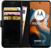 Rosso Element Book Case Wallet Hoesje Geschikt voor Motorola Moto G34 | Portemonnee | 3 Pasjes | Magneetsluiting | Stand Functie | Zwart