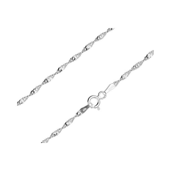 Zilveren Dames Singapore Schakel Ketting - Zilveren Dames ketting - Singapore Chain - Zilver 925 - Amona Jewelry