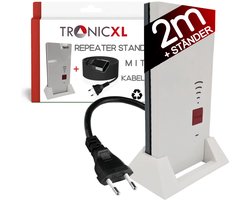 TronicXL repeater standaard met kabelverlenging 2m geschikt voor Fritz Repeater 2400 1160 1750e AVM Fritz! – W LAN Houder - stand (2 m Kabel + standaard)