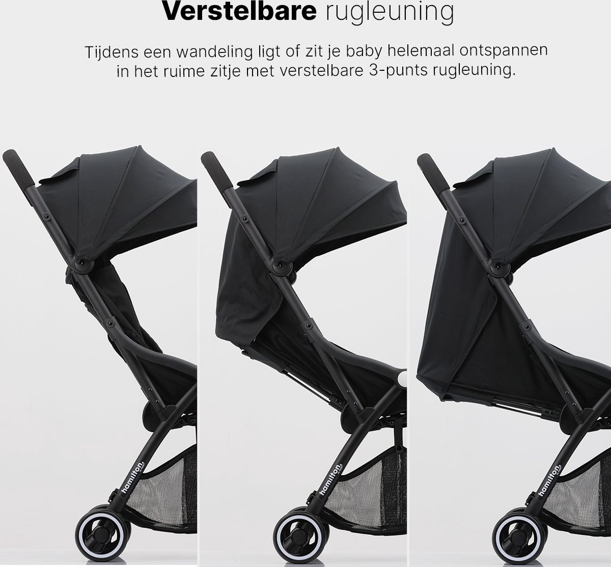 Hamilton by Yoop S1 Plus Buggy - MagicFold - Tot 22 kg - Compacte Wandelwagen - Inklapbare Plooibuggy - Reisbuggy - Zwart – foto 7