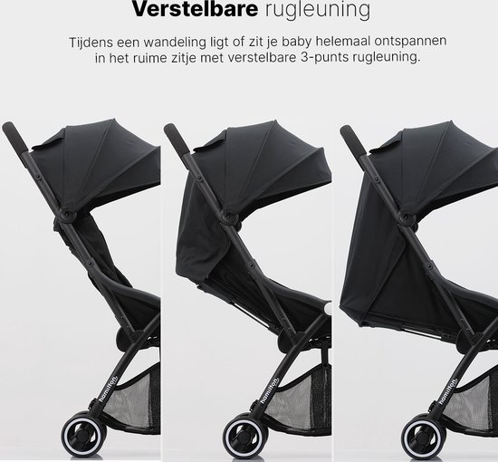 Hamilton by Yoop S1 Plus Buggy - MagicFold - Tot 22 kg - Compacte Wandelwagen - Inklapbare Plooibuggy - Reisbuggy - Zwart