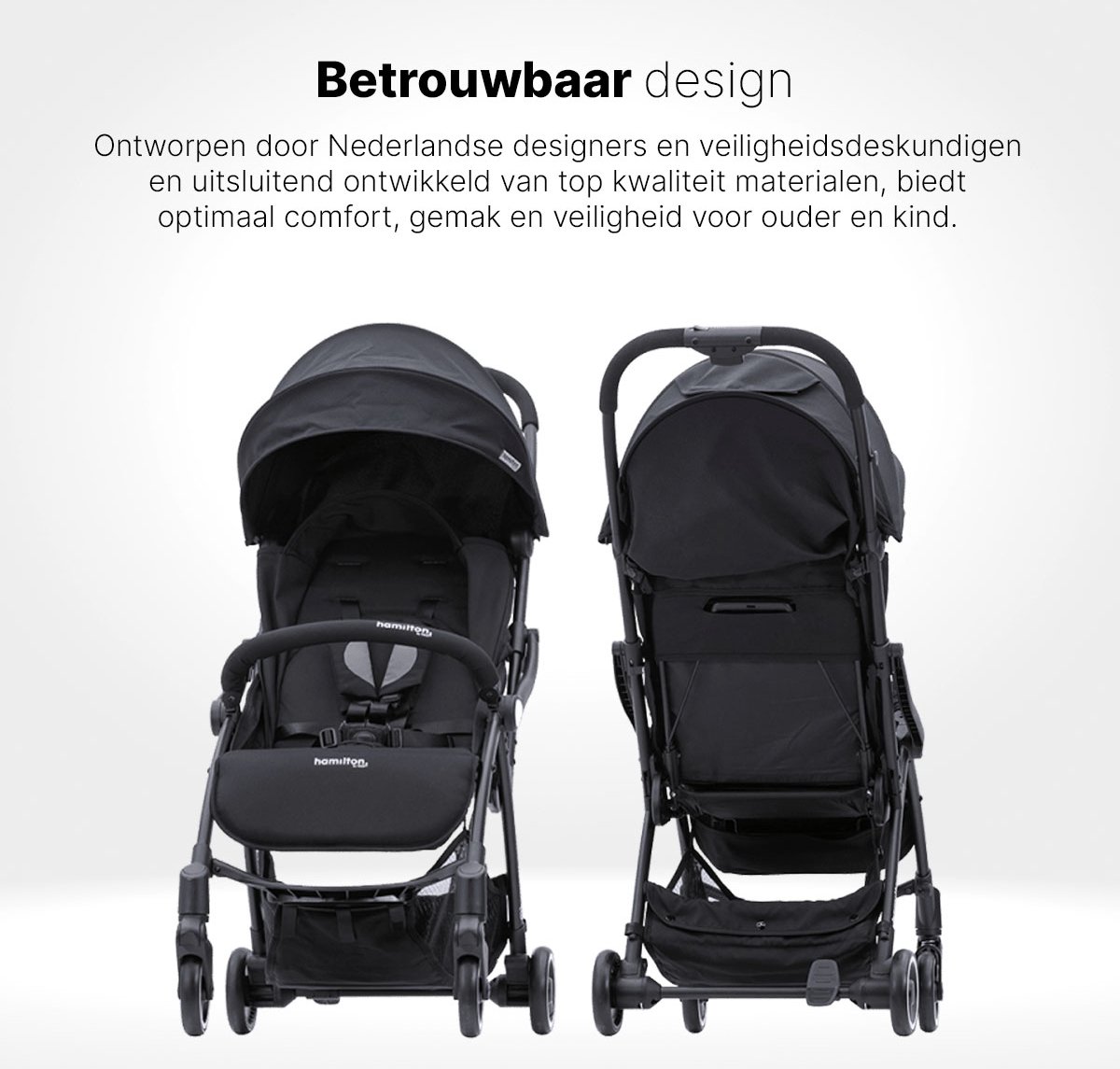 Hamilton by Yoop S1 Plus Buggy - MagicFold - Tot 22 kg - Compacte Wandelwagen - Inklapbare Plooibuggy - Reisbuggy - Zwart – foto 3