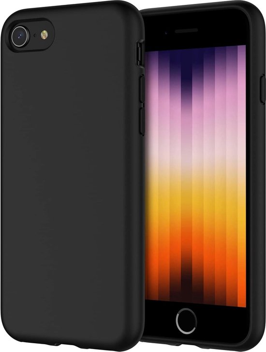 Nuvex Telefoonhoesje Zwart Geschikt voor iPhone SE 2022 Hoesje En Screenprotector Beschermglas