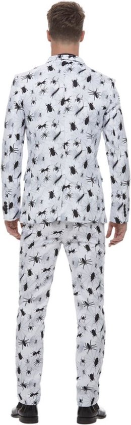 SMIFFY'S - Wit kostuum met zwarte spin opdruk voor mannen - M