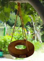 Famiflora hangend plateau voor bloempotten - Maak van je bloempot een hangpot - Binnendiameter Ø14.5cm - Buitendiameter Ø29.5cm - Plantenhanger houten standaard