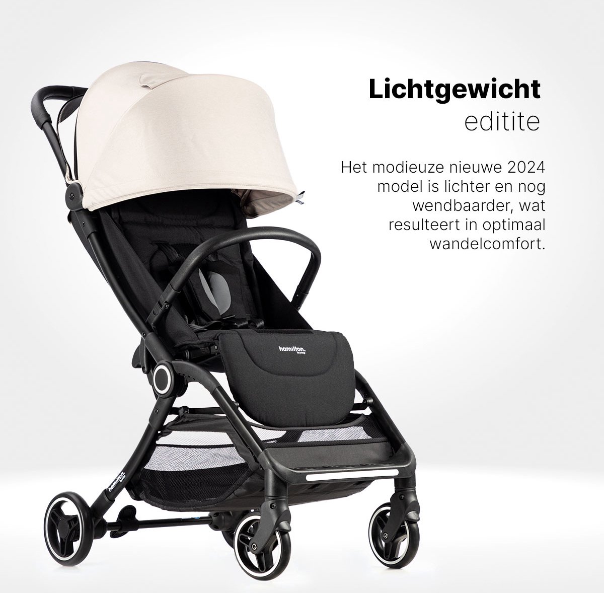 Hamilton by Yoop S2 Lichtgewicht Buggy - MagicFold - Tot 22 kg - Compacte Reisbuggy - Bekerhouder en Reisband - Beige – foto 4