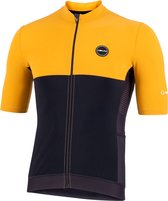 Nalini Heren Fietsshirt korte mouwen - wielrenshirt Zwart Mosterd - SUN COVER JERSEY Black/Mustard - S