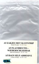 A5 Formaat Zakje - Transparant - 16x22+3cm - Met klep en hersluitbare anti-statische kleefstrip - 1000 Stuks