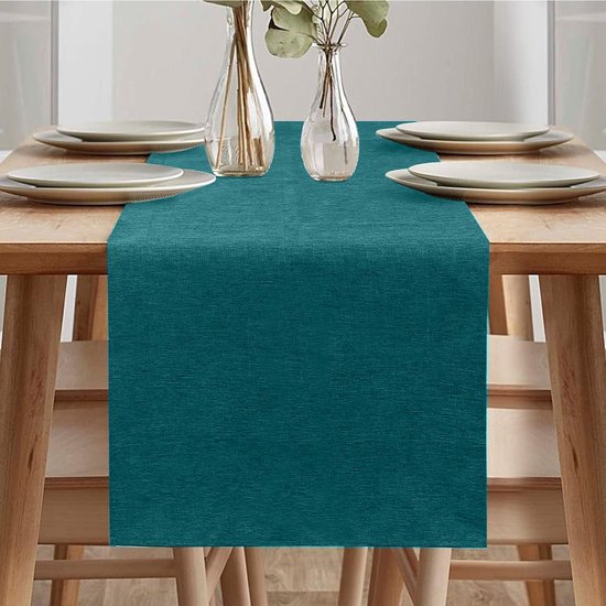 Tafelloper Lente, modern, afwasbaar, tafelloper, linnenlook, waterafstotend, voor eetkamer, party, vakantie, decoratie (kaki, 40 x 180 cm