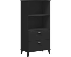 vidaXL - Boekenkast - VIKEN - 60x35x123 - cm - bewerkt - hout - zwart