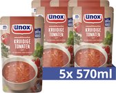 Unox Smaakfavoriet Soep In Zak - Kruidige Tomaten - een tomatensoep met duurzaam verbouwde groenten en zongedroogde tomaten - 5 x 570 ml