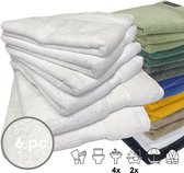 iSleep Terry Badtextiel - Voordeelset (6 delig) - 4x Handdoek 60x110 cm - 2x Badlaken 70x140 cm - Wit