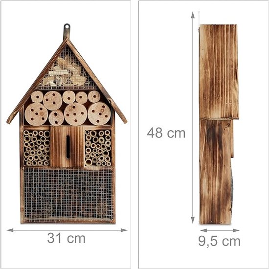 Insectenhotel met metalen dak | Bijen & vlinders
