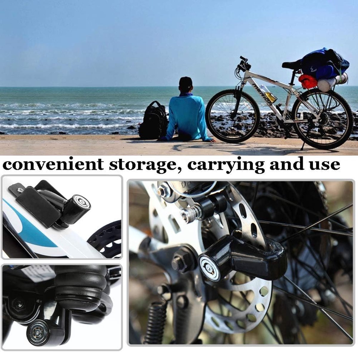 Schijfremslot - Fiets Slot - Elektrische Step Slot - Remschijfslot - Motorslot - Slot - Motorslot / Scooterslot - e-bike - Motor - Scooter – foto 4
