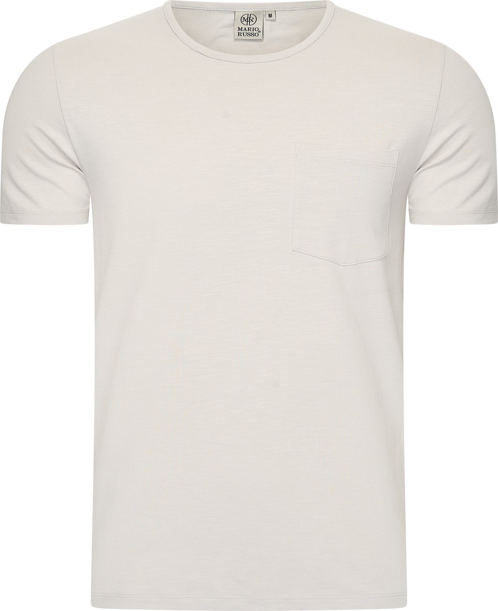 Mario Russo T-shirt - T-shirts Heren - Katoen - L- Steen Grijs