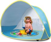 Pop-up strandtent voor baby's, strandtent met scheidbaar zwembad, uv-bescherming UPF 50+, zonnescherm, voor peuters van 0-3 jaar